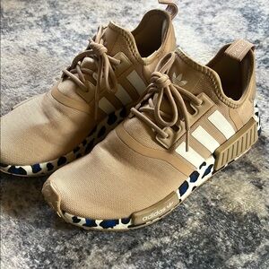 Adidas Beige Sneakers with Leopard Print Sole